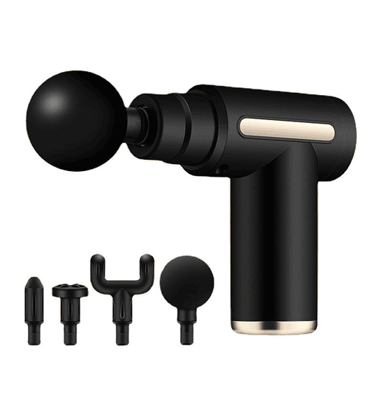 Pistola de Masaje Muscular Portátil – 4 Cabezales Intercambiables – Alivio y Relajación