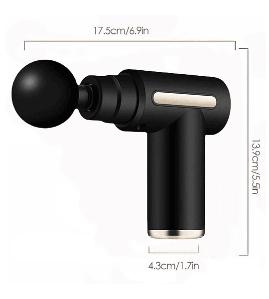 Pistola de Masaje Muscular Portátil – 4 Cabezales Intercambiables – Alivio y Relajación