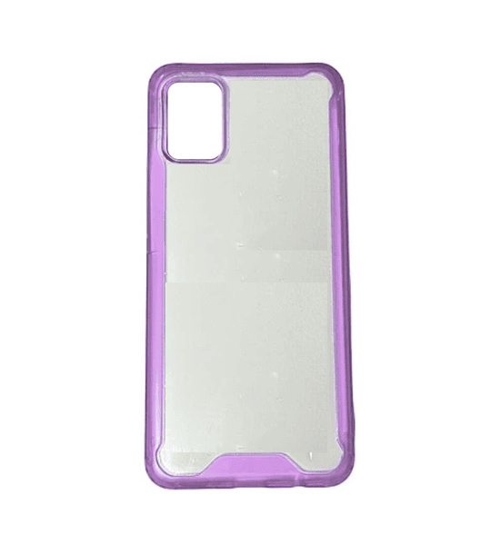 Funda Samsung A51 Transparente Acrigel Bumper Antigolpes Con Bordes De Colores