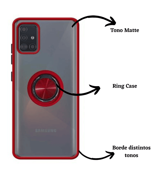 Funda Samsung A51 Ring Case Matte Magnética Antigolpes 