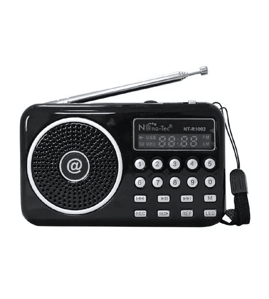 Radio Parlante Digital Nano-Tec NT-R1092 – AM/FM, USB, SD, Recargable