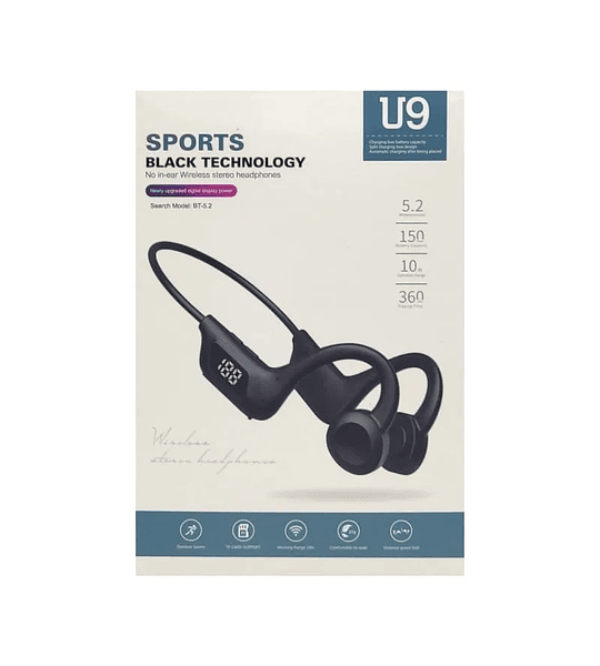 Audífonos Deportivos Inalámbricos  U9 Bluetooth Conducción Osea 