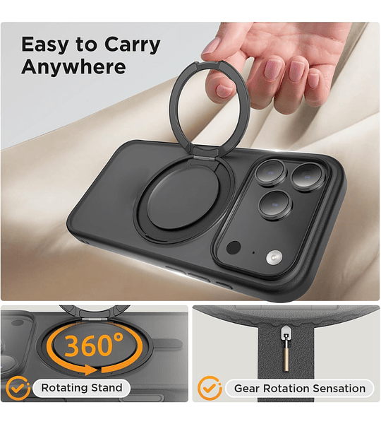 Funda Americana iPhone 17 Air Soporte Giratorio 360° Magnetico  Protección Total