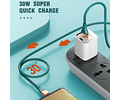 Cable de Carga Rápida 30W 2 Metros Reforzado Trenzado Tipo C 
