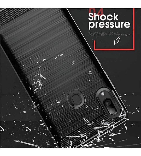 Samsung Galaxy A20 / A30 Funda Estuche Carbono