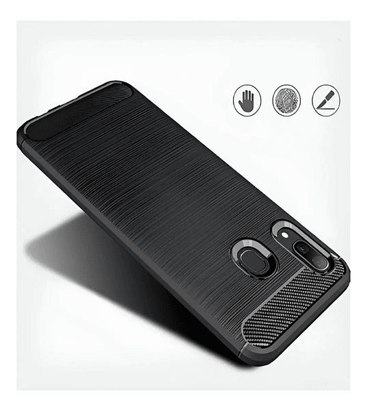 Samsung Galaxy A20 / A30 Funda Estuche Carbono