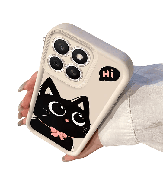 Honor X8C Funda Protectora Diseño Gatito con Lente Elevada Antigolpes