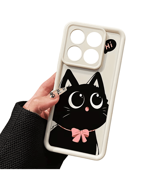 Honor X8C Funda Protectora Diseño Gatito con Lente Elevada Antigolpes