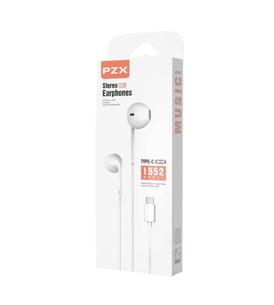 Audífonos Tipo C PZX 1552 Alámbricos con Micrófono y Control de Llamadas