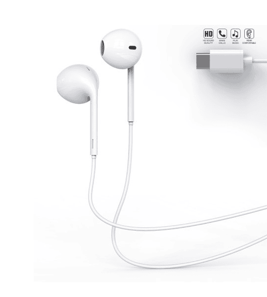 Audífonos Tipo C PZX 1552 Alámbricos con Micrófono y Control de Llamadas