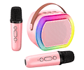 Mini Karaoke Inalámbrico Bluetooth 2 Micrófonos – Portátil para Fiesta y Hogar