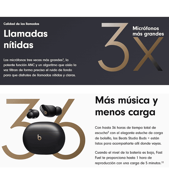 Audífonos Beats Studio Buds Plus Inalámbricos con Cancelación Activa de Ruido – Originales