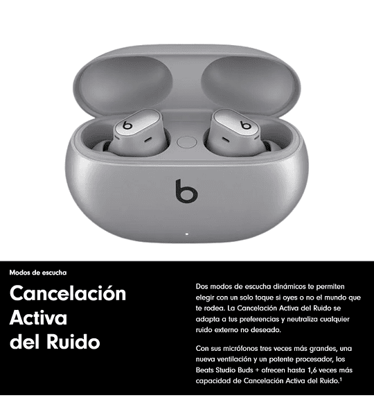 Audífonos Beats Studio Buds Plus Inalámbricos con Cancelación Activa de Ruido – Originales