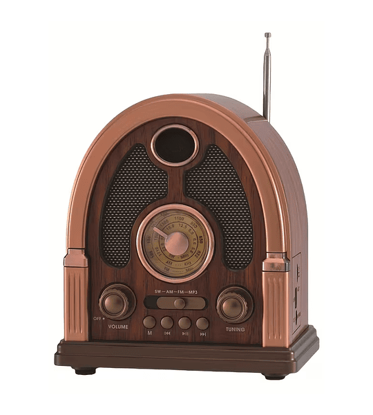 Radio Vintage Retro Fox Tech FX-259BT AM/FM/SW Altavoz, Bluetooth Alta Sencibilidad