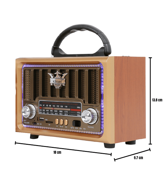  Radio KBroad KTF-2016 Bluetooth AM/FM/SW y Reproducción USB/TF