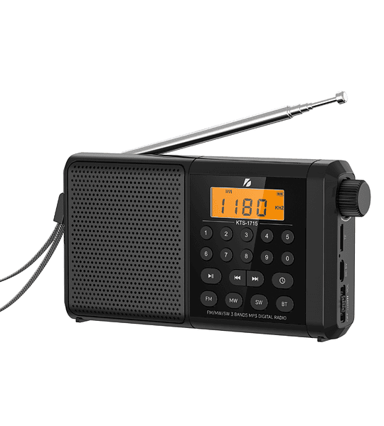 Radio Portátil KBroad KTS-1715 – 3 Bandas con Parlante Integrado