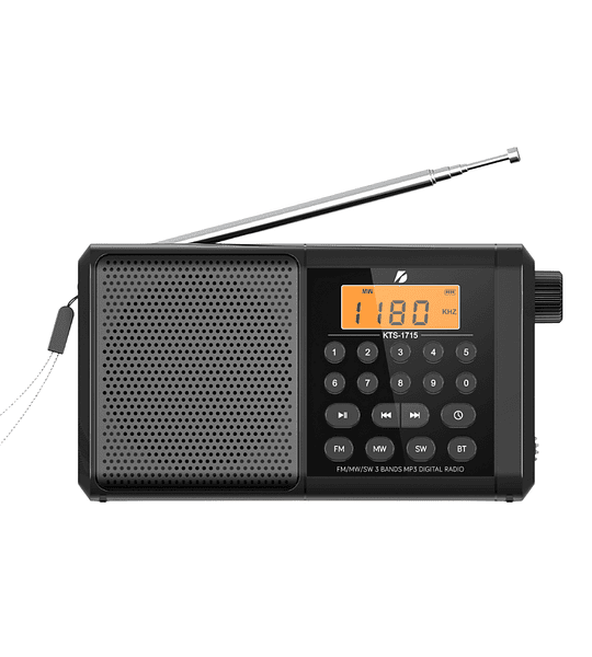 Radio Portátil KBroad KTS-1715 – 3 Bandas con Parlante Integrado