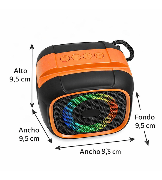 Parlante Bluetooth Portátil RGB con Luces LED, USB, AUX, TF y Batería Recargable
