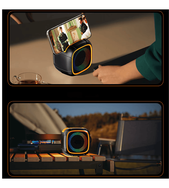 Parlante Bluetooth Portátil RGB con Luces LED, USB, AUX, TF y Batería Recargable