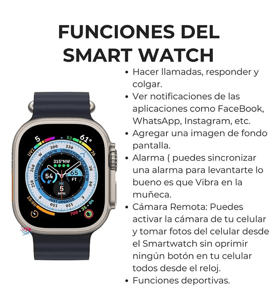 Reloj Inteligente T900 Ultra Deportivo – Bluetooth, Pulsómetro y Multi-Funciones