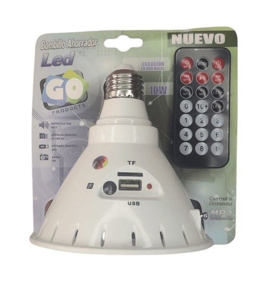 Bombillo LED Parlante Bluetooth 10W con MP3 y Control Remoto – GO Products