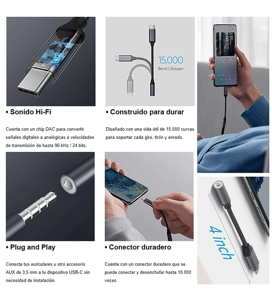 Convertidor Cable Adaptador Tipo C A Salida Tipo Audio Jack