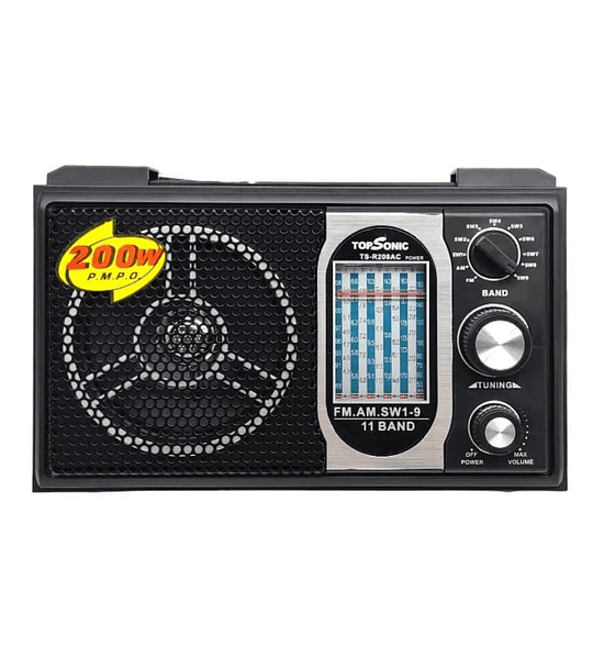 Radio Multibanda TopSonic TS-R208AC – 11 Bandas AM/FM/SW