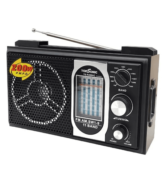 Radio Multibanda TopSonic TS-R208AC – 11 Bandas AM/FM/SW