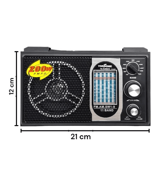 Radio Multibanda TopSonic TS-R208AC – 11 Bandas AM/FM/SW