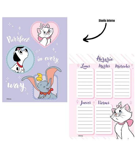 Cuaderno Cuadriculado 100 hojas Cosido Primavera Disney