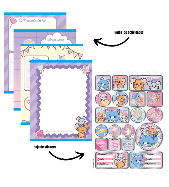 Cuaderno Cuadriculado 100 hojas Cosido Primavera para niños y niñas