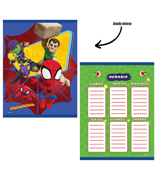 Cuaderno Cuadriculado 100 hojas Cosido Primavera para niños y niñas