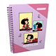 Cuaderno Snoopy, Mafalda y Pantera Rosa Argollado 80 Hojas | Coleccionable | Cuaderno Escolar y de Regalo Feria Escolar 2026