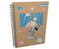 Cuaderno Argollado Pasta Dura Grande Kraft Diseño de Mafalda