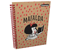 Cuaderno Argollado Pasta Dura Grande Kraft Diseño de Mafalda