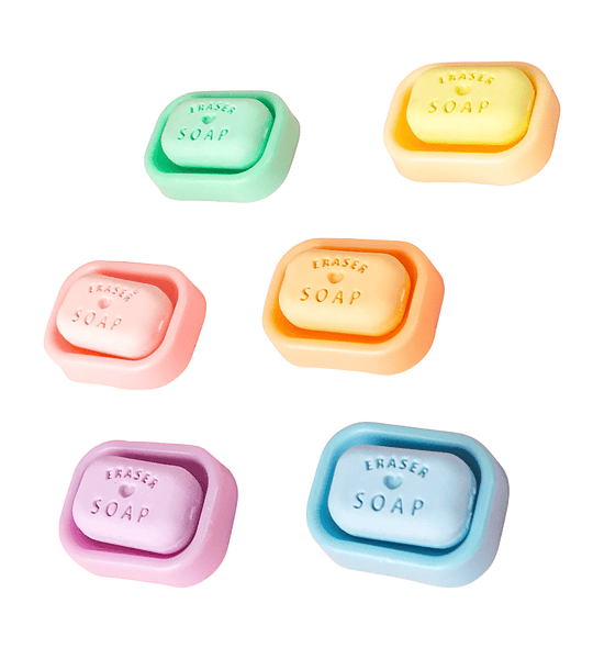 Gomas de Borrar Tipo Jabón Diseño Cute – Set Coleccionable de Papelería Hermosa