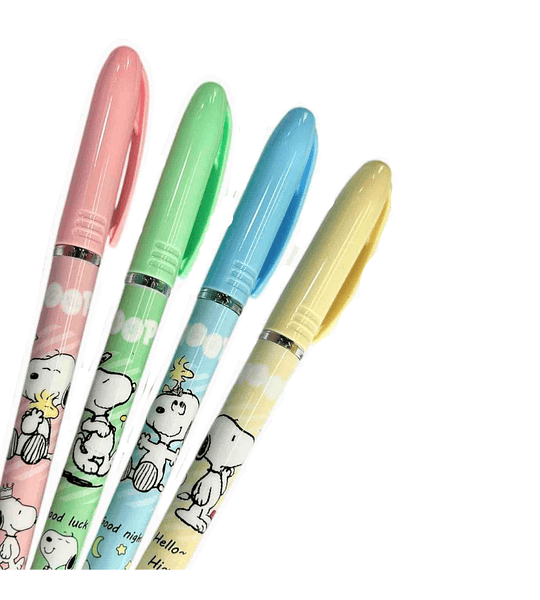  Esfero Snoopy Gel 0.5 mm Tinta Negra Diseño Premium