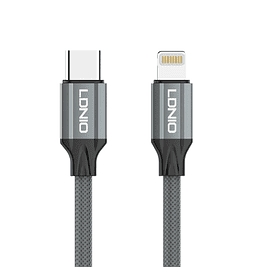 Cable C a Lightning 2 Metros Carga Rápida Trenzado Apple LDNIO LC442i 