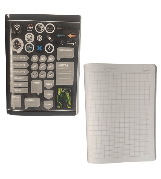 Cuaderno Cosido Scribe Master 100 Hojas Cuadriculado Diseños Juveniles