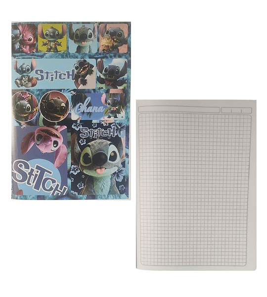 Cuaderno Cosido 100 Hojas Cuadriculado Diseños Juveniles