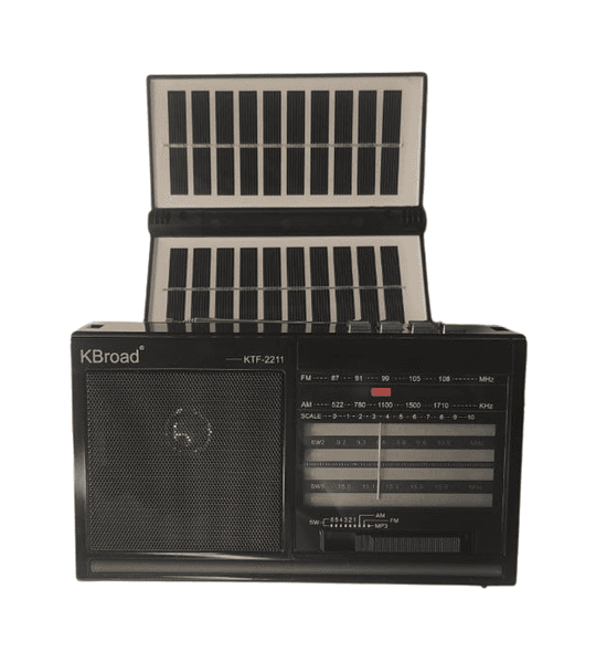 Radio Portátil KBroad KTF-2211 AM FM SW Recargable con Panel Solar USB MicroSD