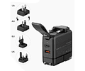 Cargador Adaptador Internacional Viaje 65W GaN Turbo | USB-C PD + USB-A QC 