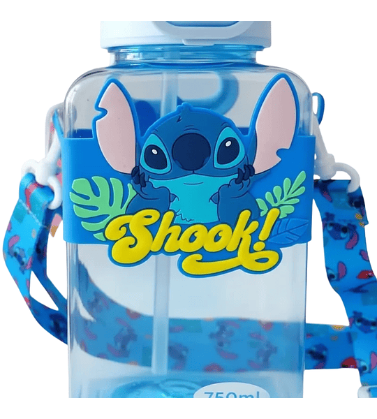 Botella de agua Infantil 750 ml con Pitillo y Correa Ajustable – Botella Escolar Resistente