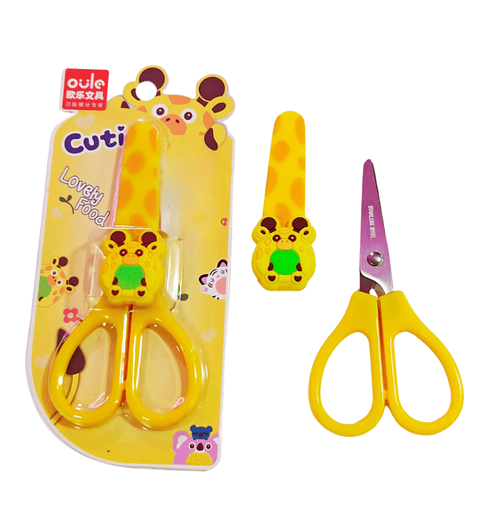 Tijeras Escolares Infantiles con Protector Diseño Animal