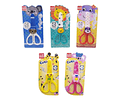 Tijeras Escolares Infantiles con Protector Diseño Animal