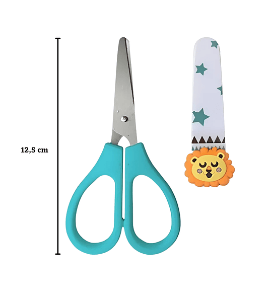 Tijeras Escolares Infantiles con Protector Diseño Animal