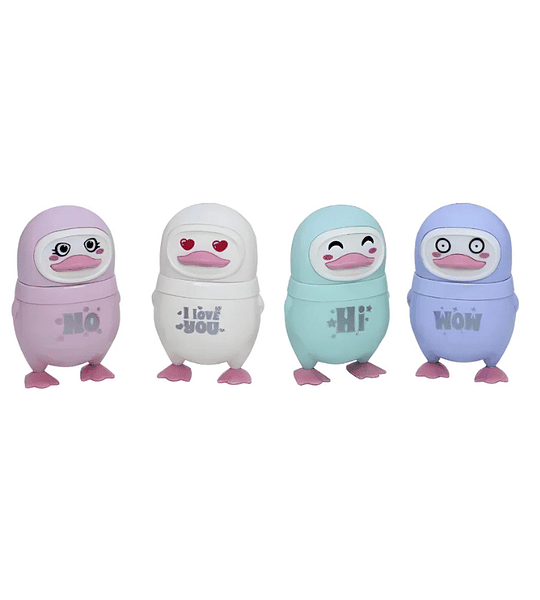 Tajalápiz con Borrador 3 en 1 Diseño Pingüino Cute Escolar con Depósito