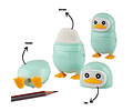 Tajalápiz con Borrador 3 en 1 Diseño Pingüino Cute Escolar con Depósito