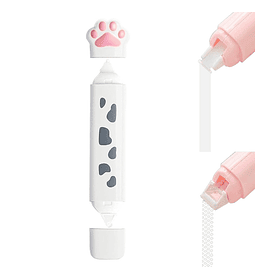 Cinta 2 en 1 Diseño Patita Corrector Blanco + Pegamento Doble Cara