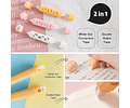 Cinta 2 en 1 Diseño Patita Corrector Blanco + Pegamento Doble Cara